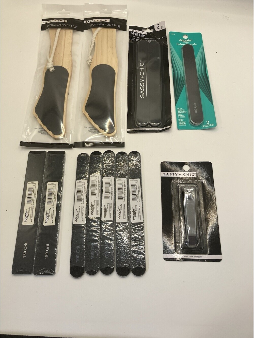 Lot Of 12 New Foot care Items, Clippers, Nail Files & Wooden Foot Files